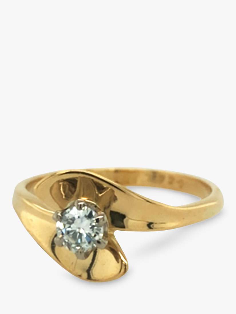 Buy Vintage Fine Jewellery Second Hand 18ct Gold Elevated Crossover Diamond Ring, Dated Birmingham 1969 Online at johnlewis.com