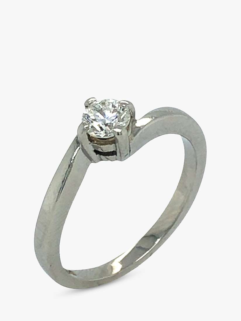 Buy Vintage Fine Jewellery Second Hand Platinum Crossover Diamond Ring, Dated Circa 2000s Online at johnlewis.com