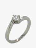 Vintage Fine Jewellery Second Hand Platinum Crossover Diamond Ring, Dated Circa 2000s