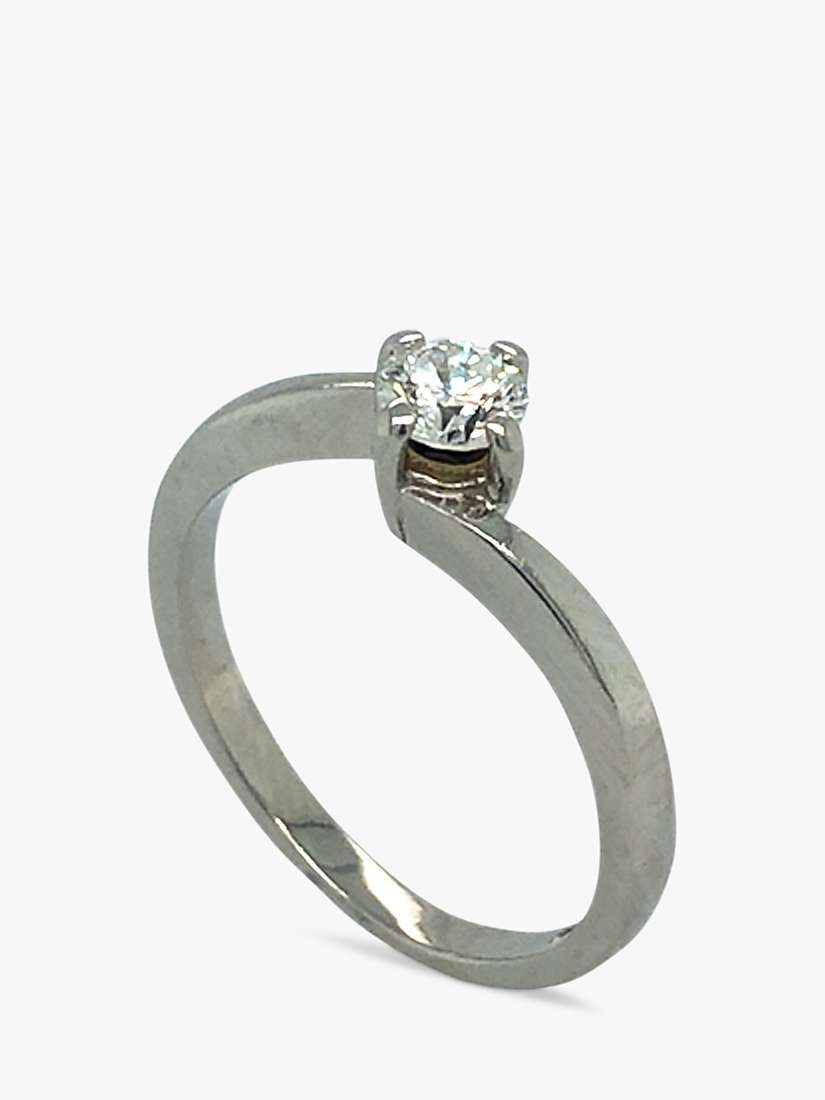 Buy Vintage Fine Jewellery Second Hand Platinum Crossover Diamond Ring, Dated Circa 2000s Online at johnlewis.com