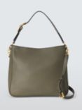 John Lewis Large Buckle Leather Hobo Bag, Olive