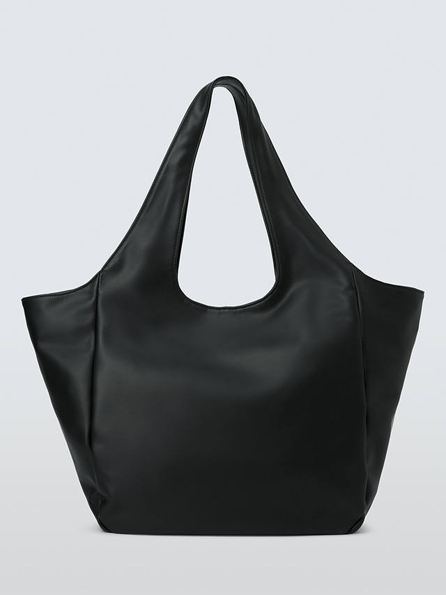 John Lewis ANYDAY Faux Leather Hobo Bag, Black