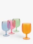 John Lewis ANYDAY Stackable Plastic Picnic Wine Glass, Set of 4, 250ml, Multi