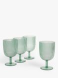 John Lewis ANYDAY Ribbed Plastic Picnic Wine Glass, Set of 4, 500ml, Aqua