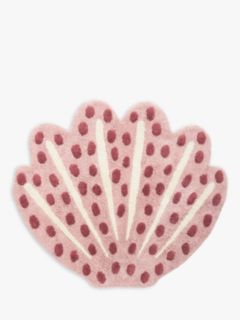 John Lewis Shell Cotton Rug, Mid Pink, L100 x W86cm