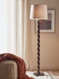 John Lewis Wiggle Wooden Floor Lamp, Walnut, Black Ash