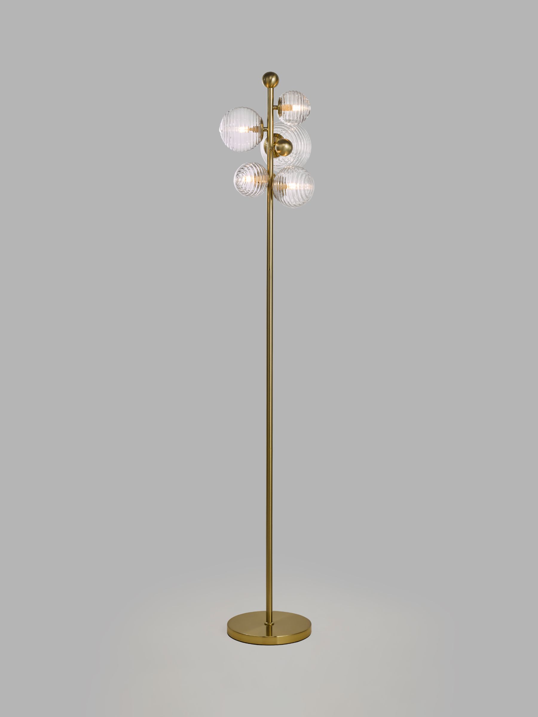 John Lewis Disco Floor Lamp, Warm Satin Brass