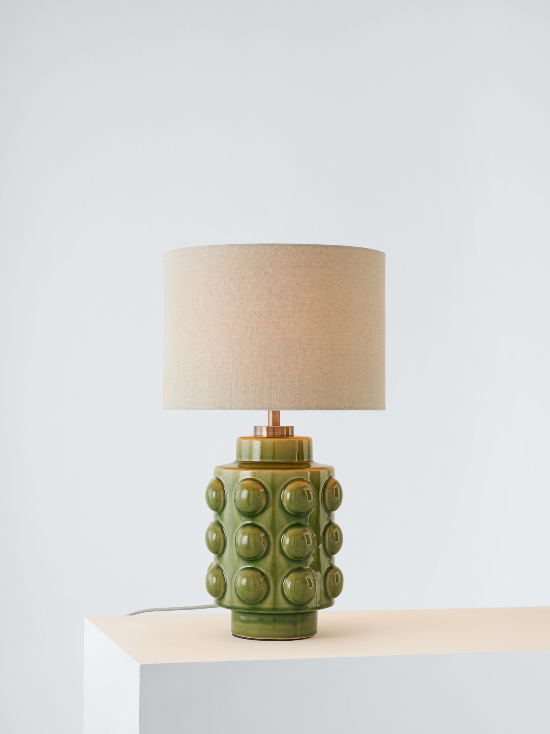 John Lewis Mushroom Portable Dimmable Table Lamp, Putty/Green