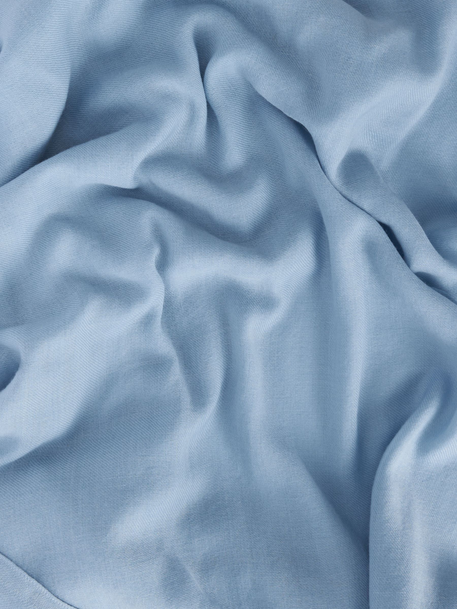 John Lewis Wool & Silk Blend Wrap Scarf, Sky Way Blue