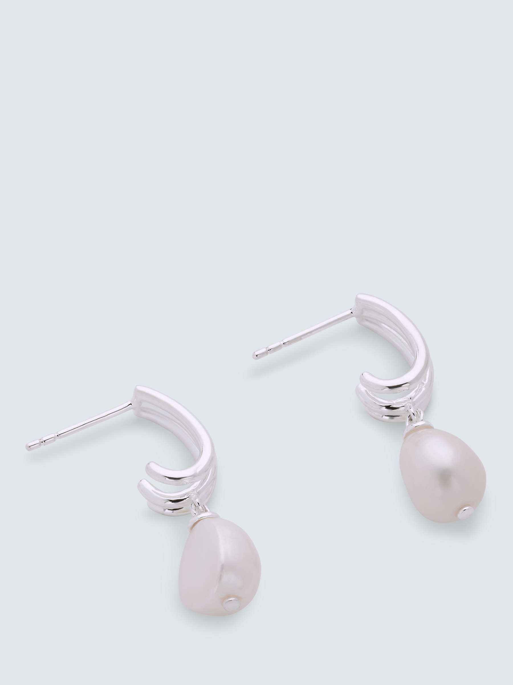 Buy John Lewis Gemstones & Baroque Pearl Drop Earrings, White Rhodium Online at johnlewis.com