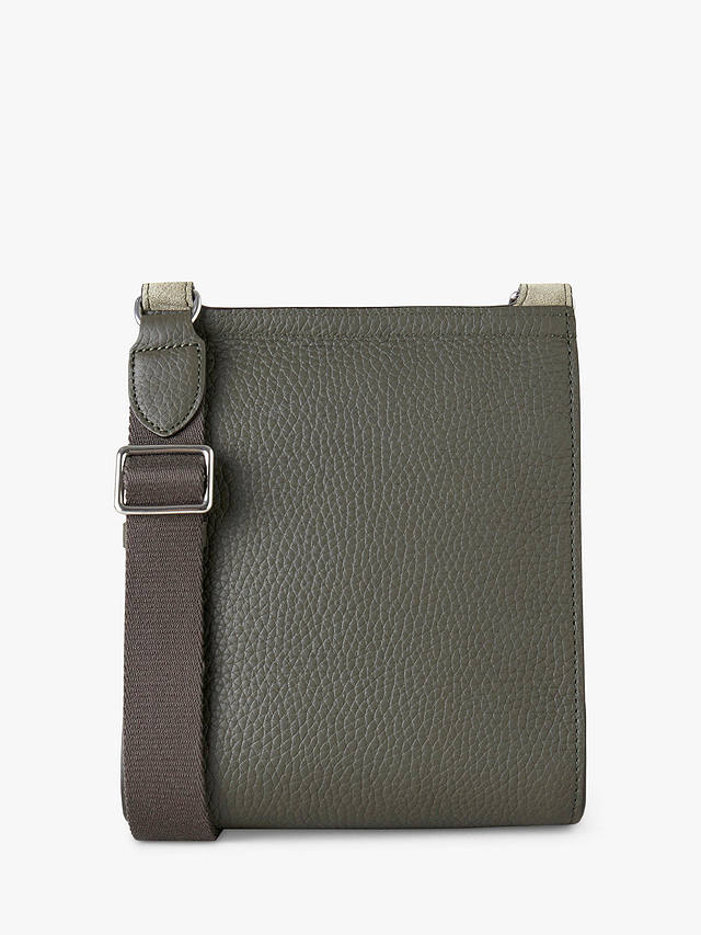 Mulberry Small Antony Grained Leather/Suede Messenger Bag, Dark Green/Olive