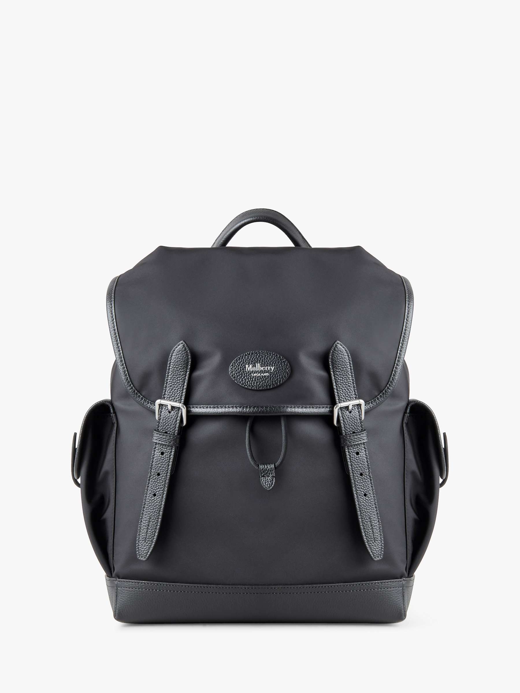 Buy Mulberry Heritage Nylon Backpack, Black Online at johnlewis.com