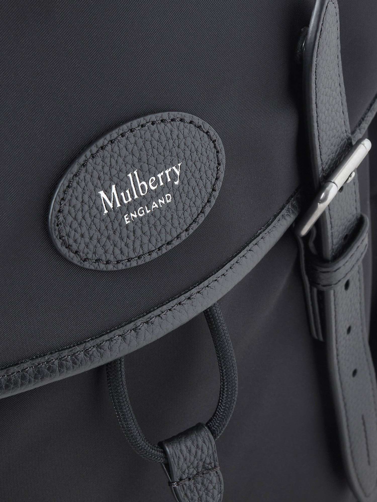 Buy Mulberry Heritage Nylon Backpack, Black Online at johnlewis.com