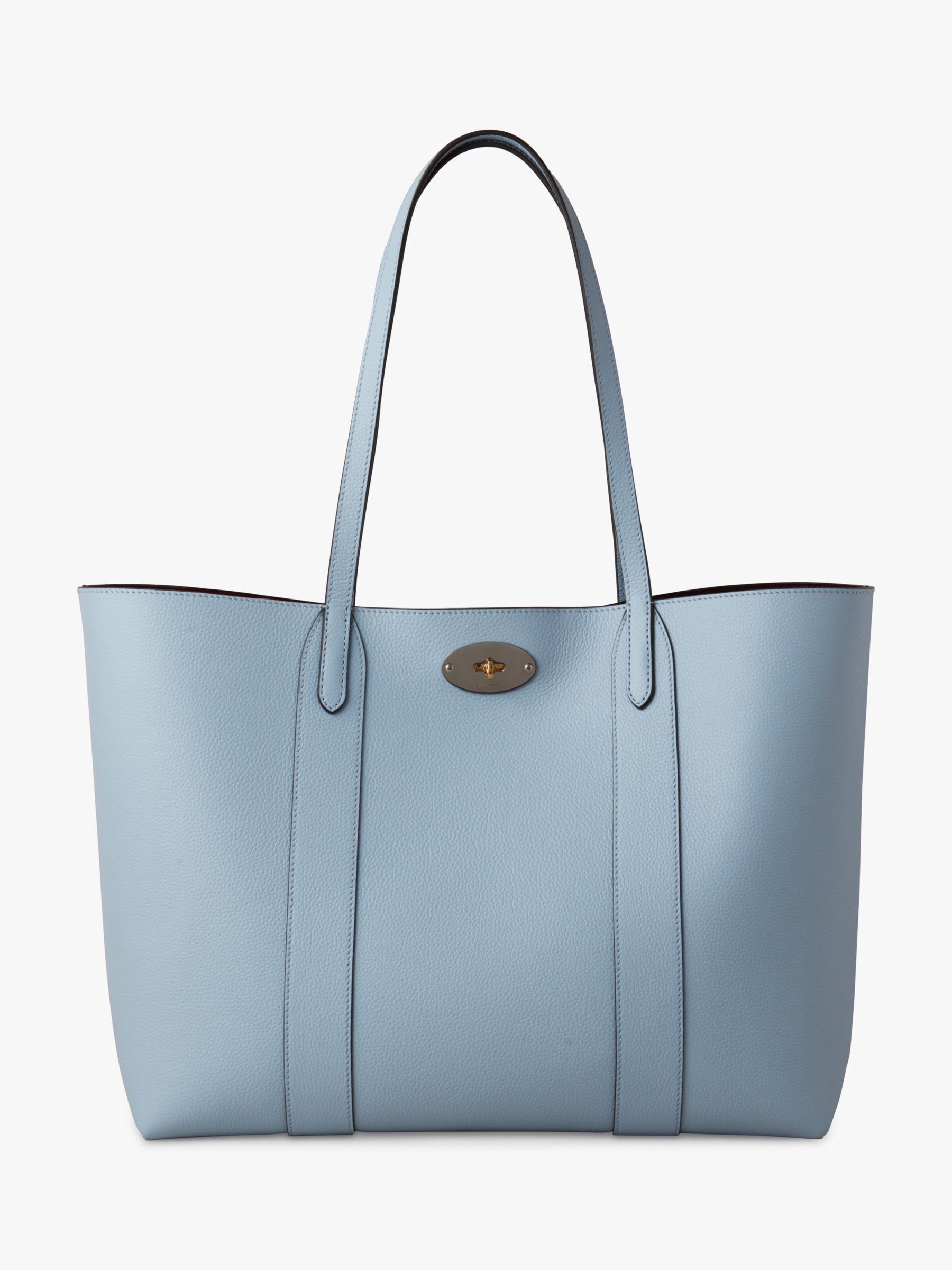 Mulberry Bayswater Small Classic Grain Leather Tote Bag, Poplin Blue ...