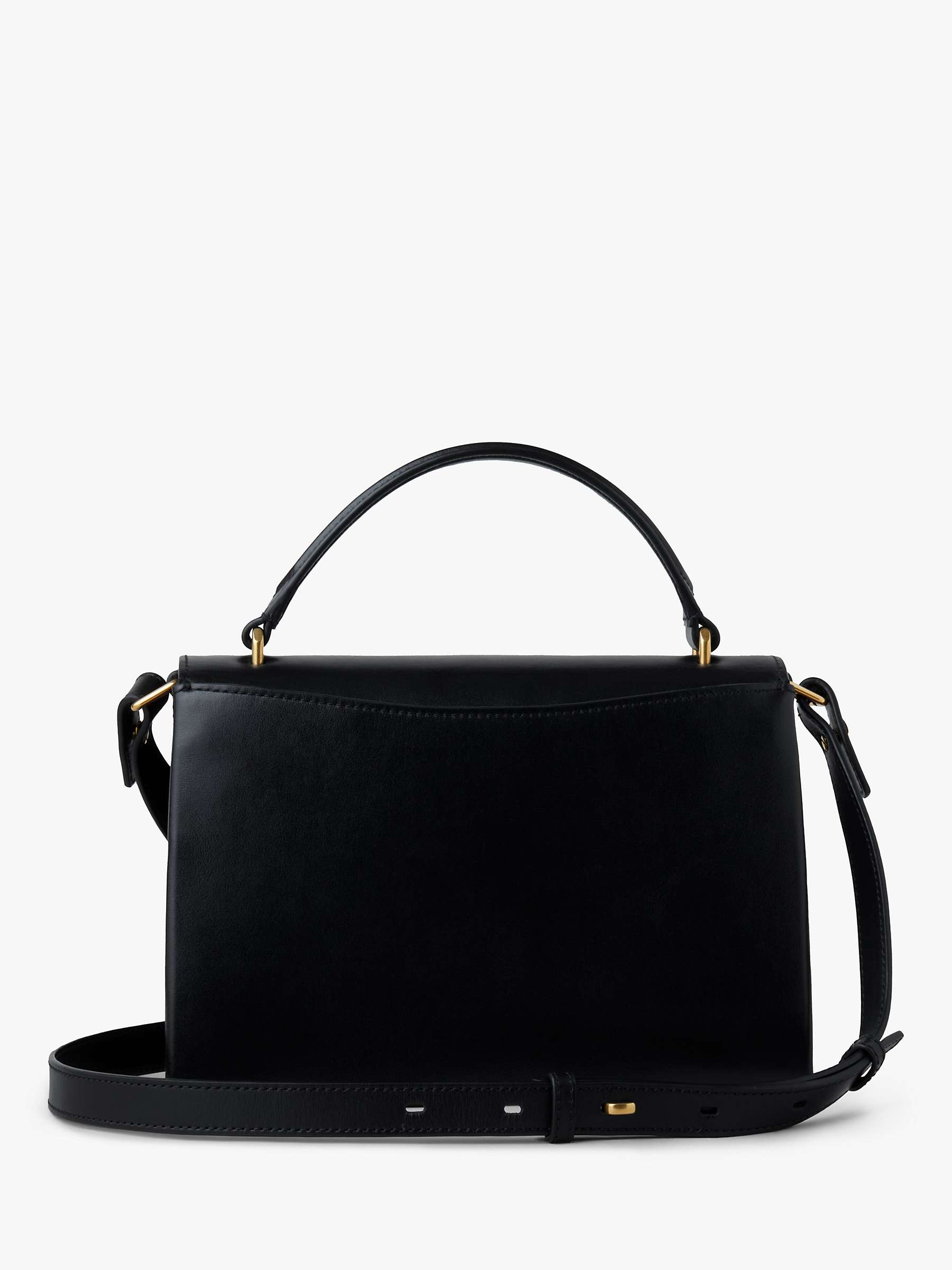 Buy Mulberry Lana High Gloss Leather Top Handle Bag, Black Online at johnlewis.com