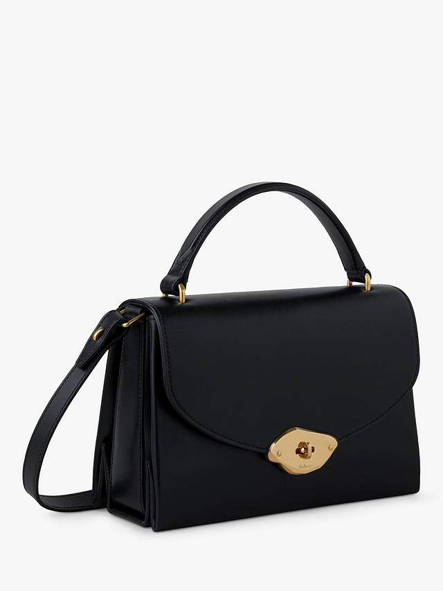 Mulberry Lana High Gloss Leather Top Handle Bag, Black