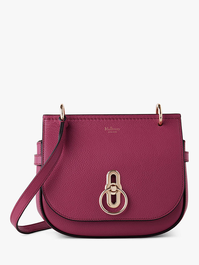 Mulberry Small Amberley Small Classic Grain Leather Satchel, Wild Berry