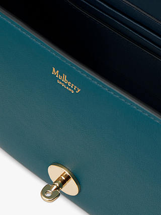 Mulberry Small Darley Classic Grain Leather Satchel Bag, Titanium Blue