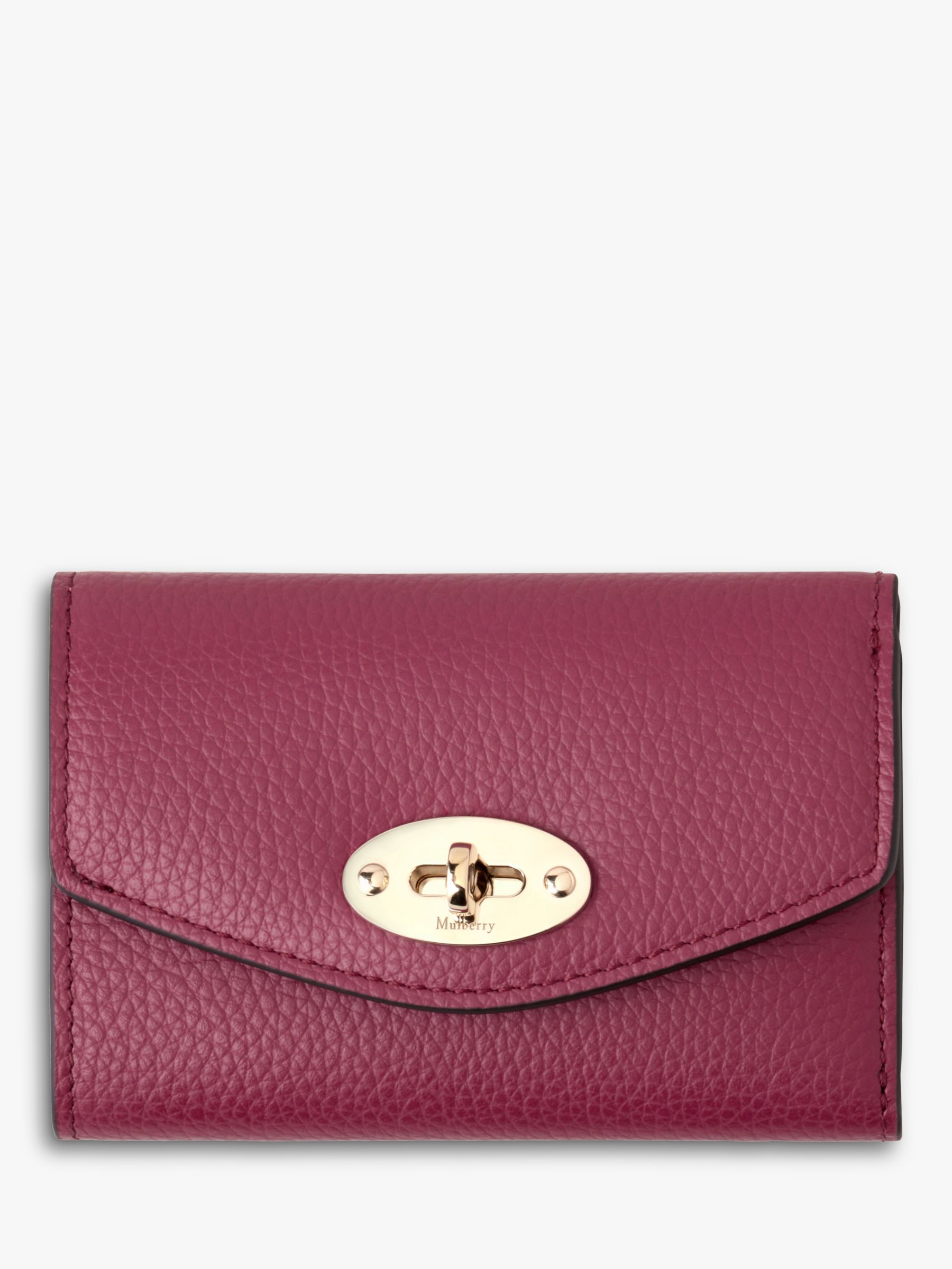 Mulberry Darley High Shine Leather Folded Multi-Card Wallet, Wild Berry ...