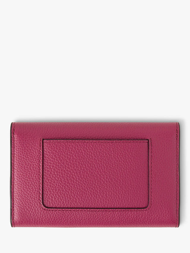 Mulberry Small Classic Grain Leather Medium Darley Wallet, Wild Berry