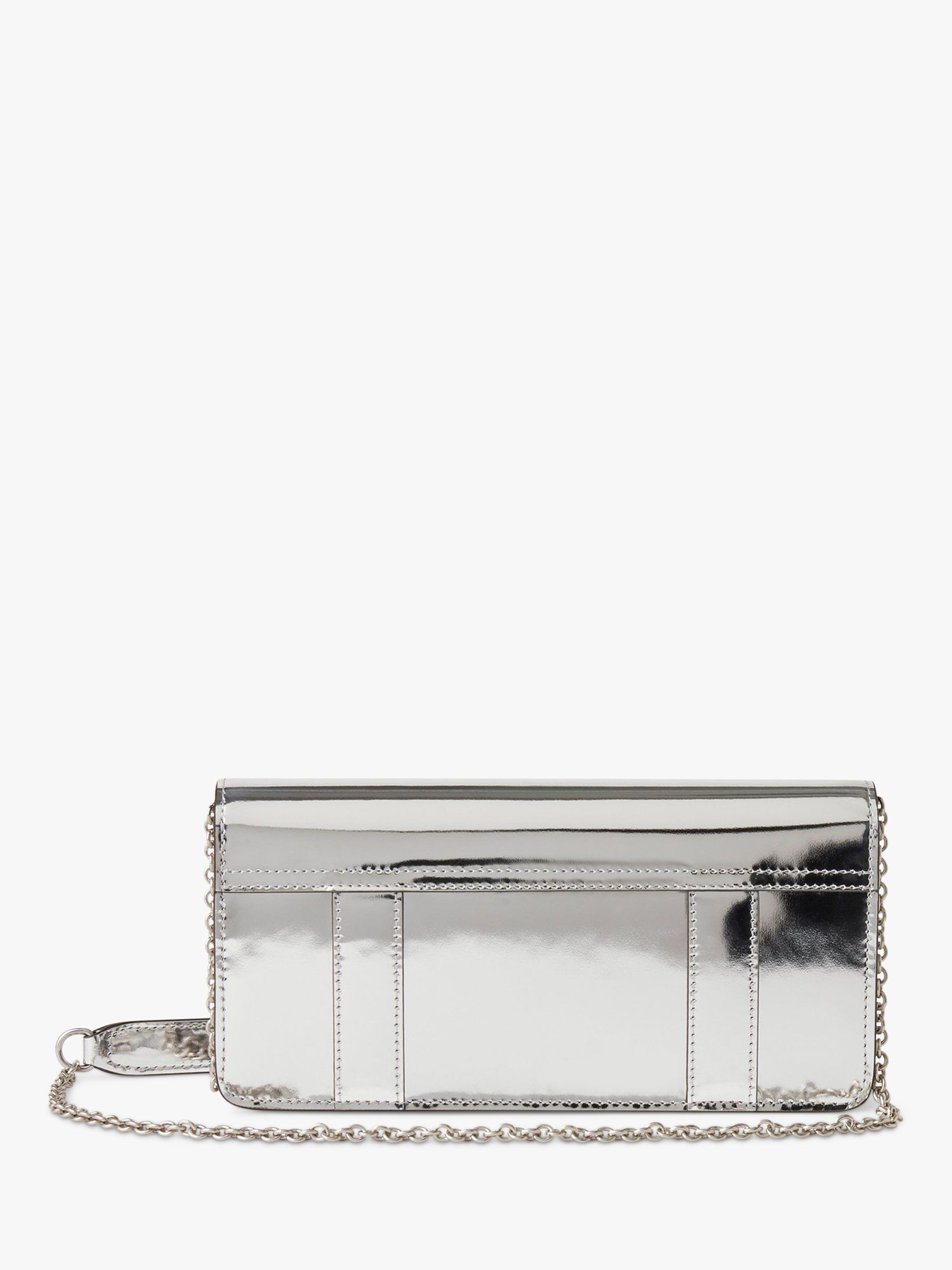 Mulberry East West Bayswater Clutch, Silver at John Lewis & Partners