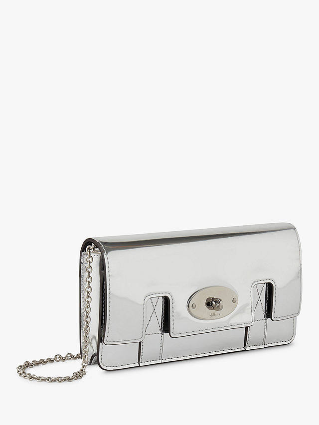 Mulberry East West Bayswater Clutch, Silver