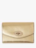 Mulberry Darley Folded Multi-Card Metallic Leather Wallet, Soft Gold Foil