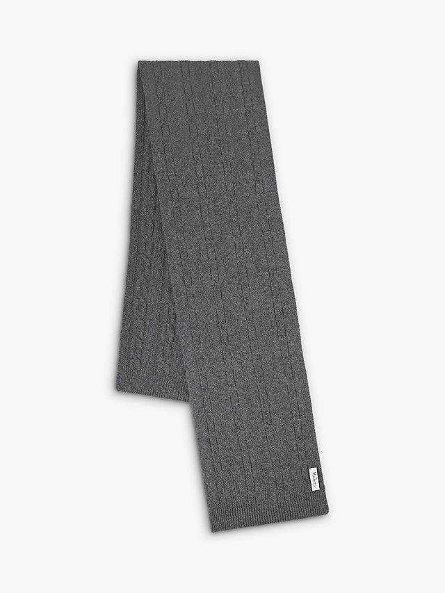 Mulberry Softie Chain Cable Knit Wool Scarf, Charcoal