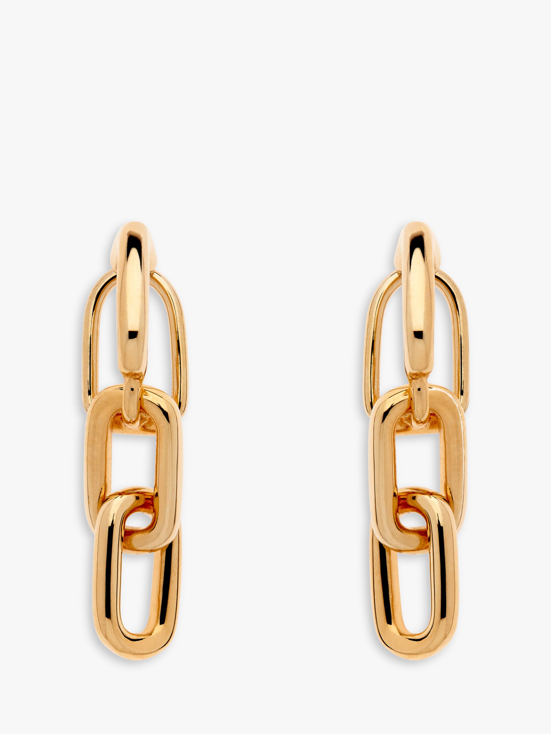 Emma Holland Chain Link Clip-On Drop Earrings, Gold at John Lewis ...