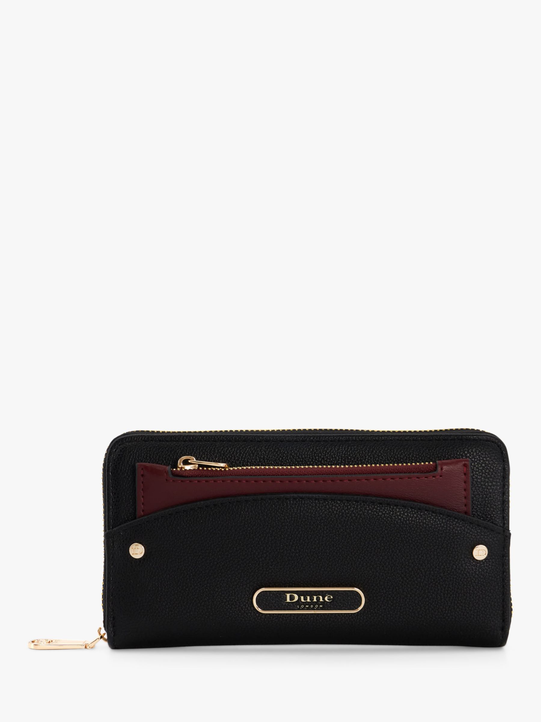 John Lewis Satin Pleat Wrist Pouch Bag, Black at John Lewis & Partners