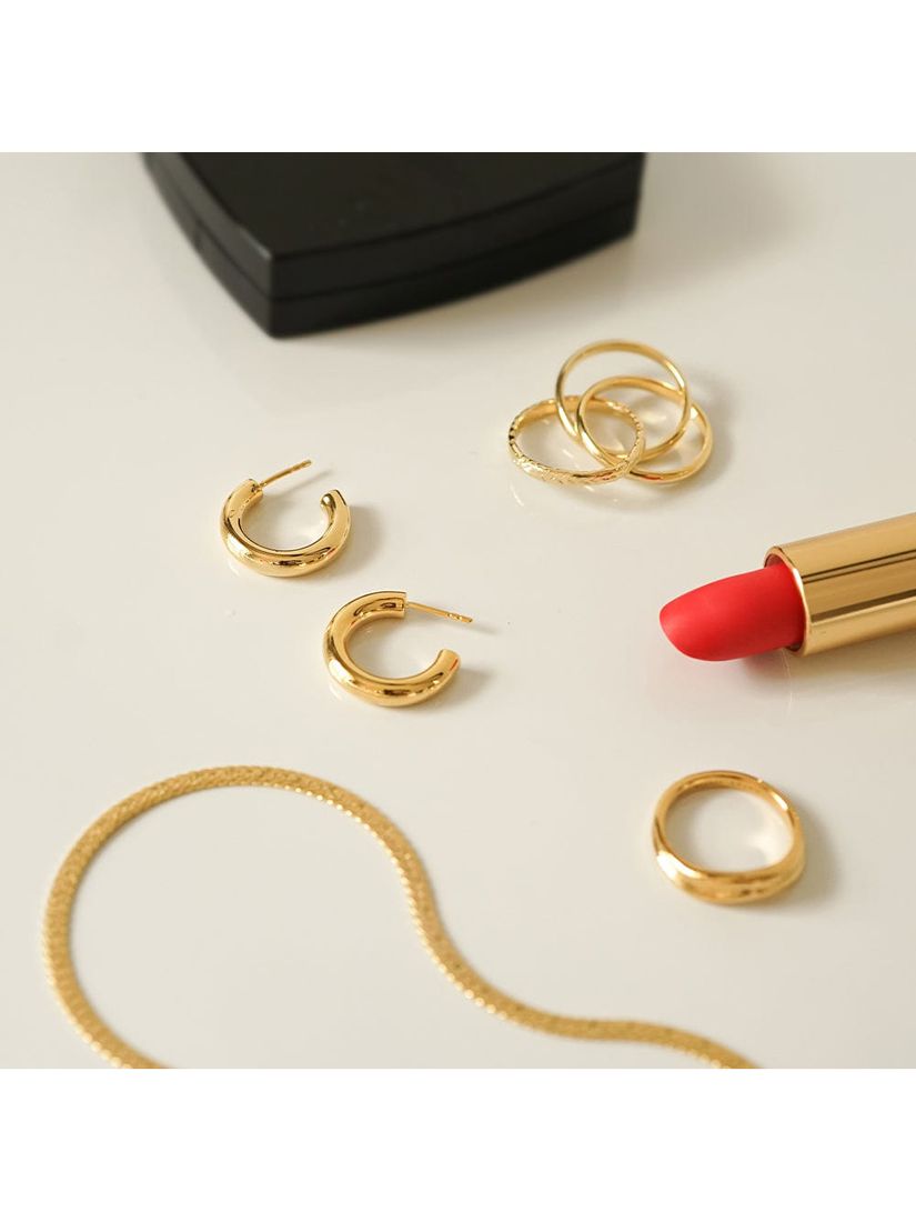 Buy Daisy London Shiny Hoop Earrings, Gold Online at johnlewis.com