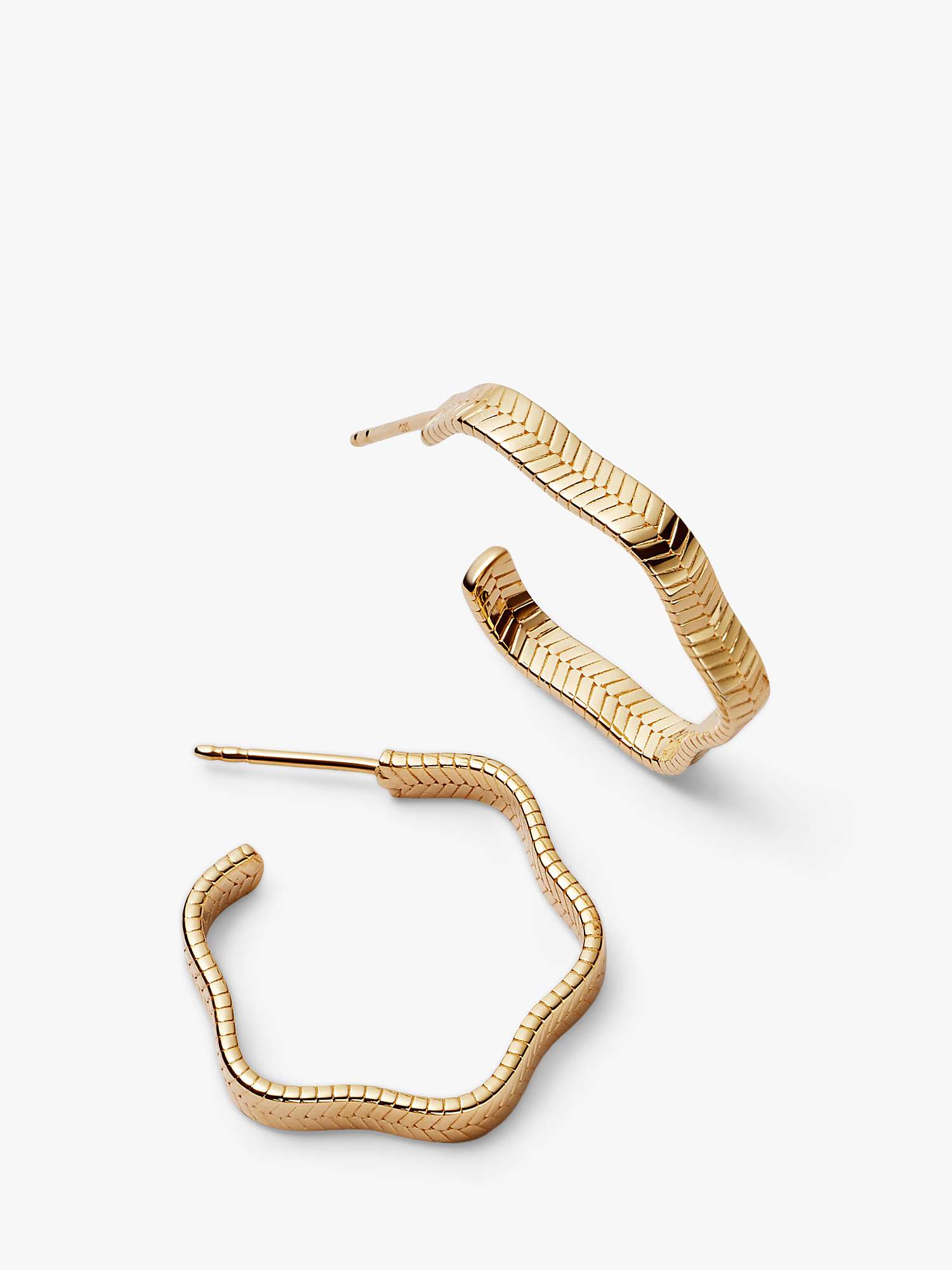 Buy Daisy London Snake Wavy Midi Hoop Earrings, Gold Online at johnlewis.com