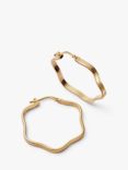 Daisy London Snake Wavy Hoop Earrings, Gold