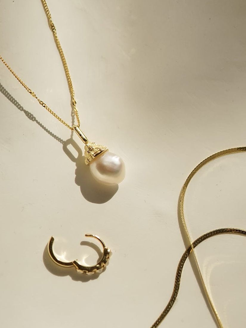 Buy Daisy London Baroque Pearl Pendant Necklace, Gold Online at johnlewis.com