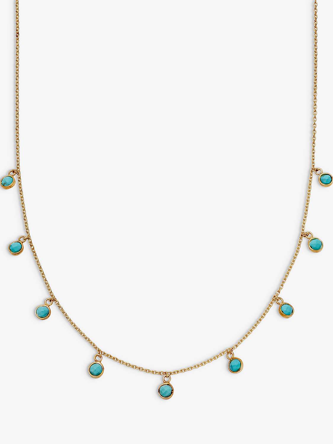 Buy Daisy London Turquoise Charm Chain Necklace, Gold Online at johnlewis.com