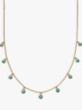 Daisy London Turquoise Charm Chain Necklace, Gold