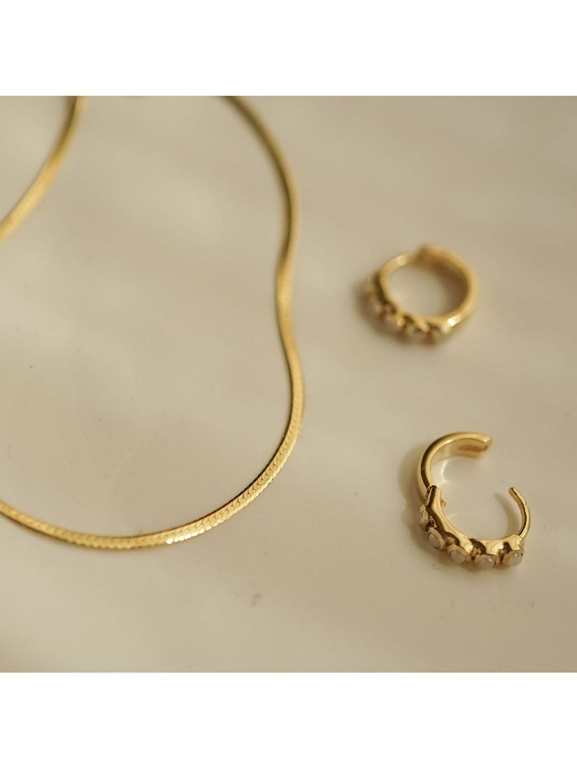 Daisy London Snake Herringbone Chain Necklace, Gold