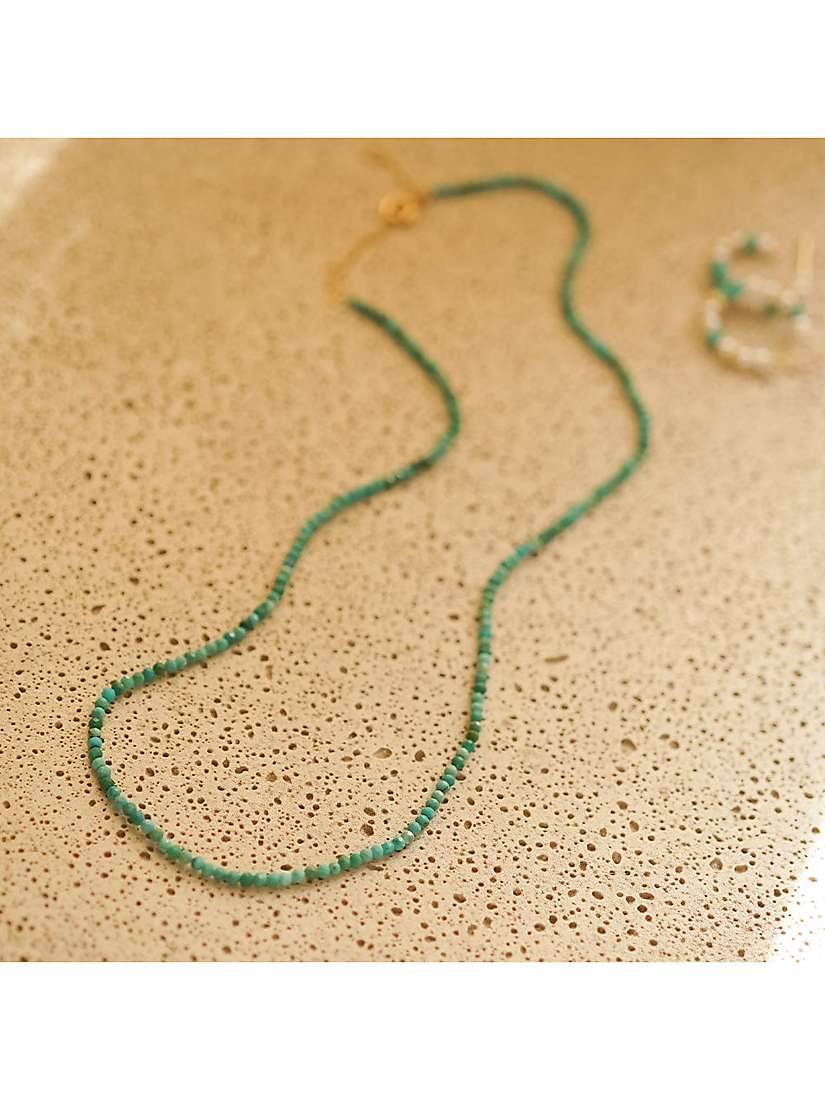 Buy Daisy London Beaded Necklace, Turquoise/Gold Online at johnlewis.com