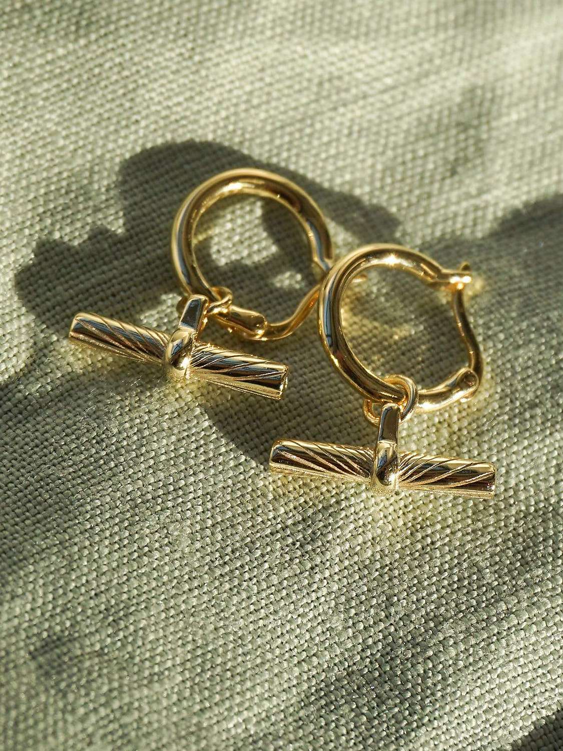 Buy Daisy London Estée Lalonde T-Bar Drop Earrings, Gold Online at johnlewis.com
