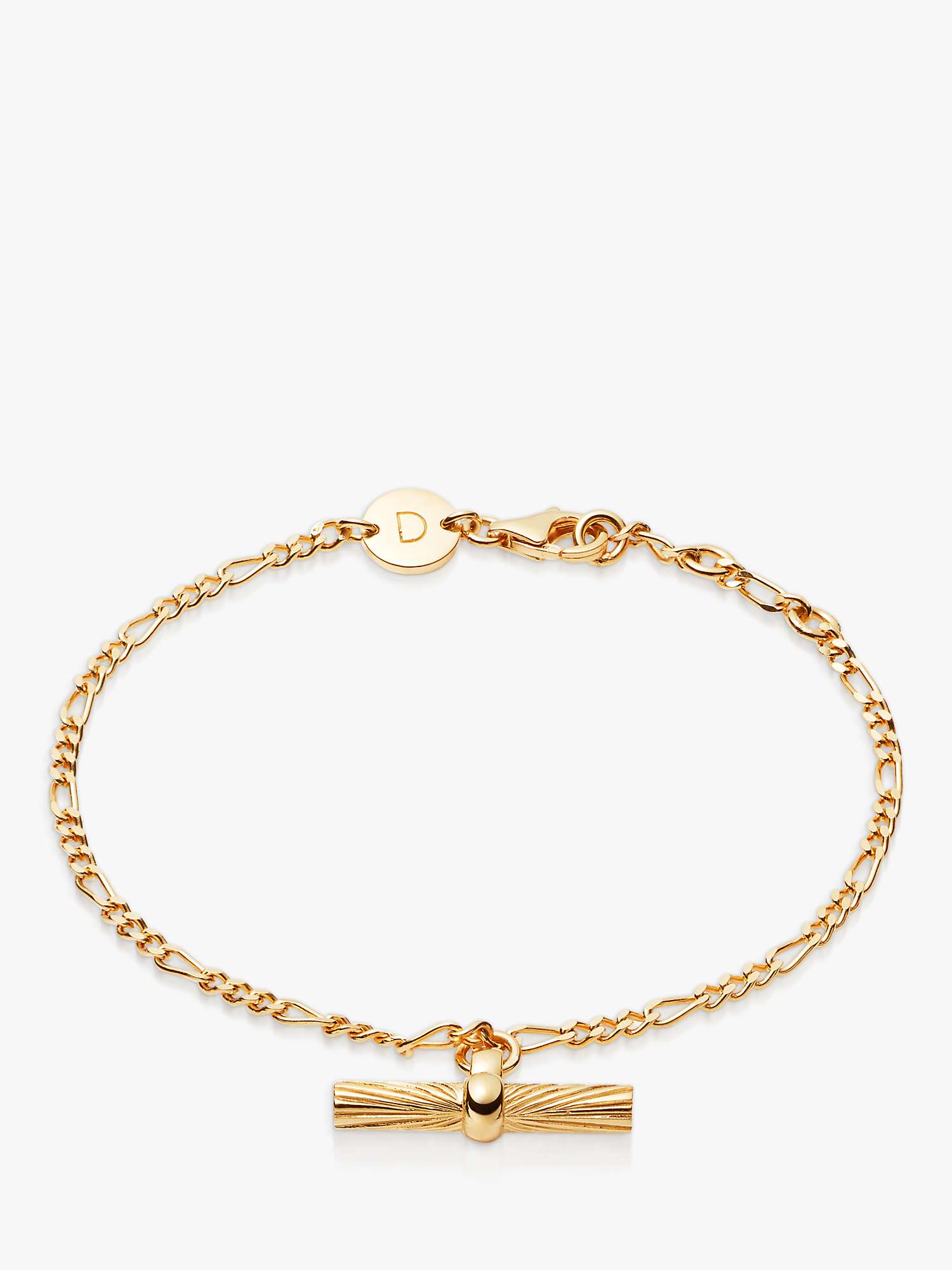 Buy Daisy London T-Bar Charm Chain Bracelet, Gold Online at johnlewis.com