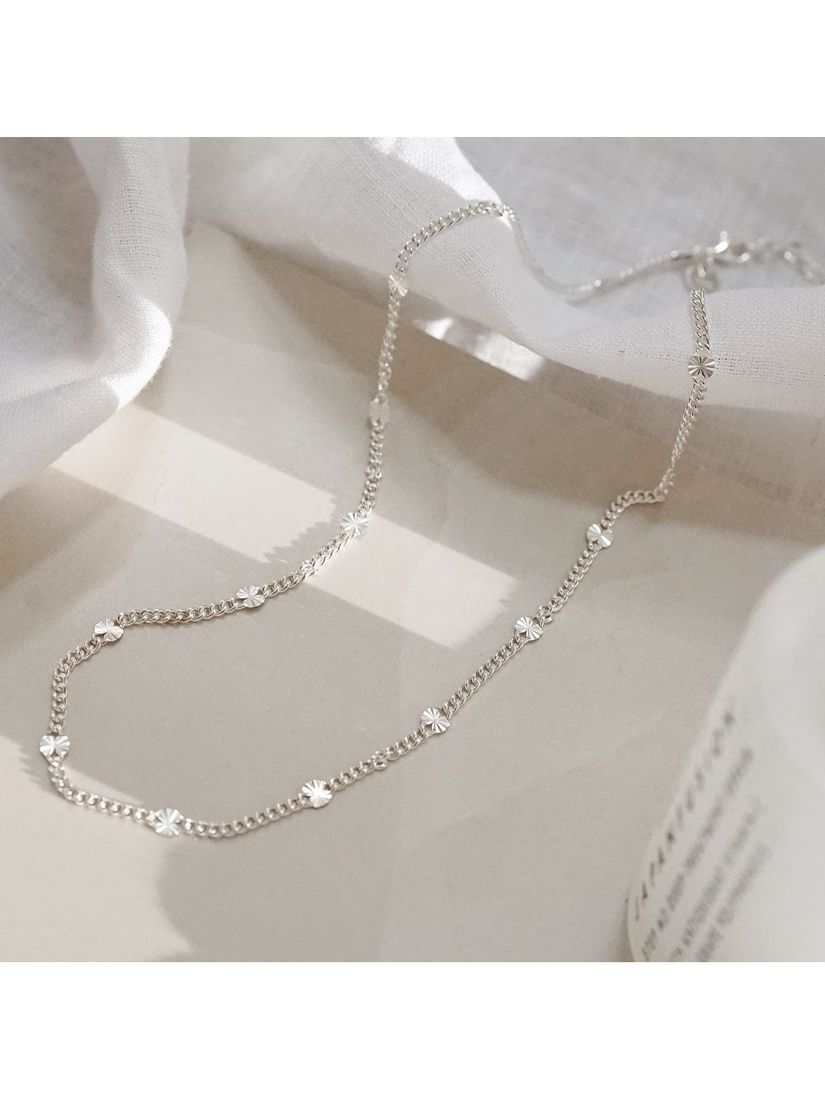 Buy Daisy London Estée Lalonde Sunburst Chain Necklace, Silver Online at johnlewis.com