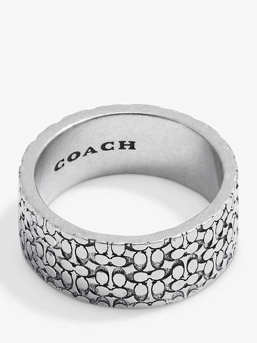 Buy Coach Signature C Motif Ring, Silver Online at johnlewis.com