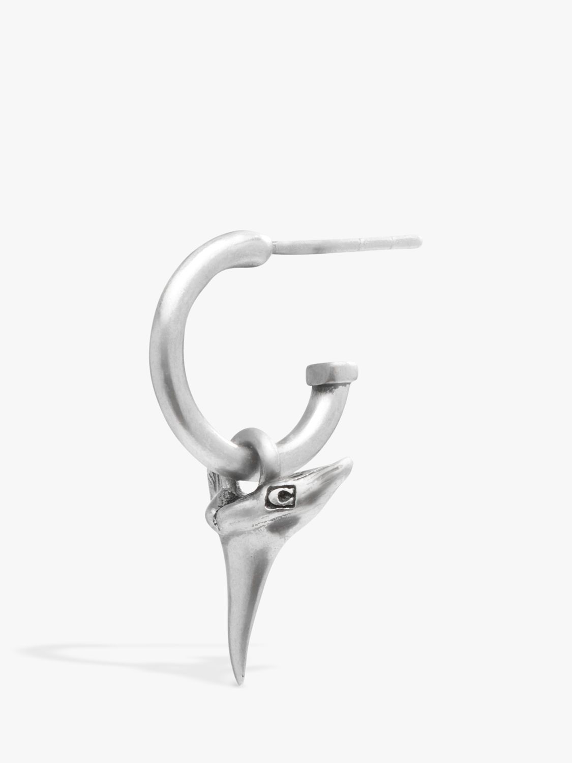 Buy Coach Shark Tooth Single Hoop Earring, Silver Online at johnlewis.com