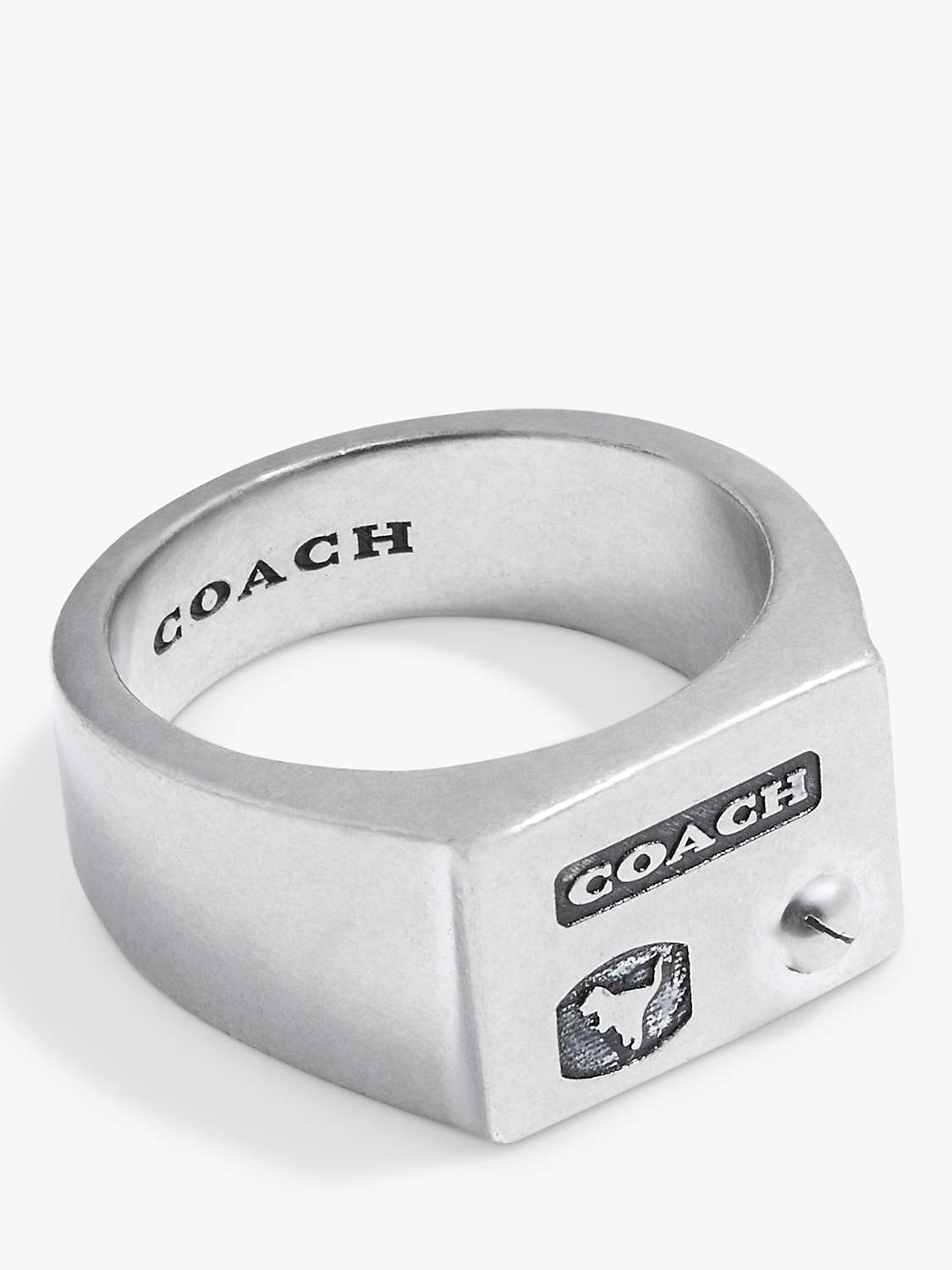 Buy Coach Logo Rexy Signet Ring, Silver Online at johnlewis.com