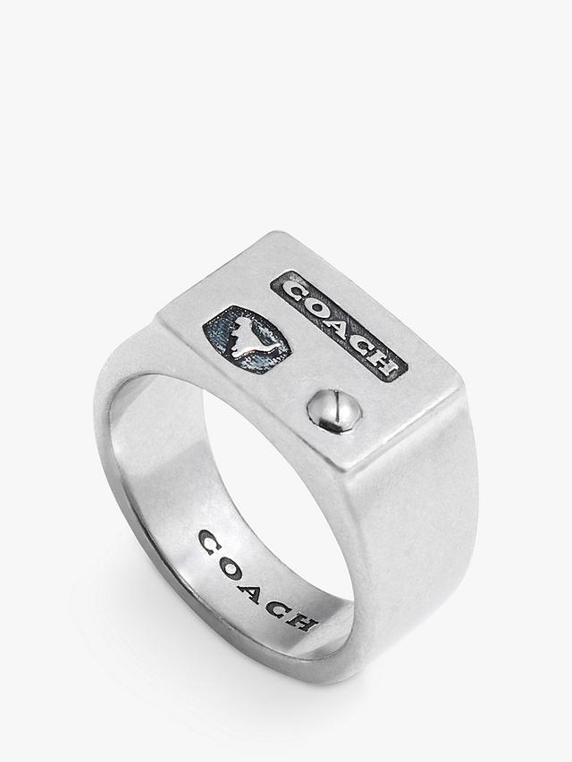 Coach Logo Rexy Signet Ring, Silver