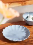 John Lewis Scalloped Speckled Stoneware Side Plate, 20cm, Mid Blue