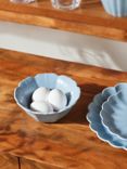 John Lewis Scalloped Speckled Stoneware Cereal Bowl, 15.5cm, Mid Blue