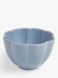 John Lewis Scalloped Speckled Stoneware Mini Bowl, 9.5cm, Off White, Blue Mid