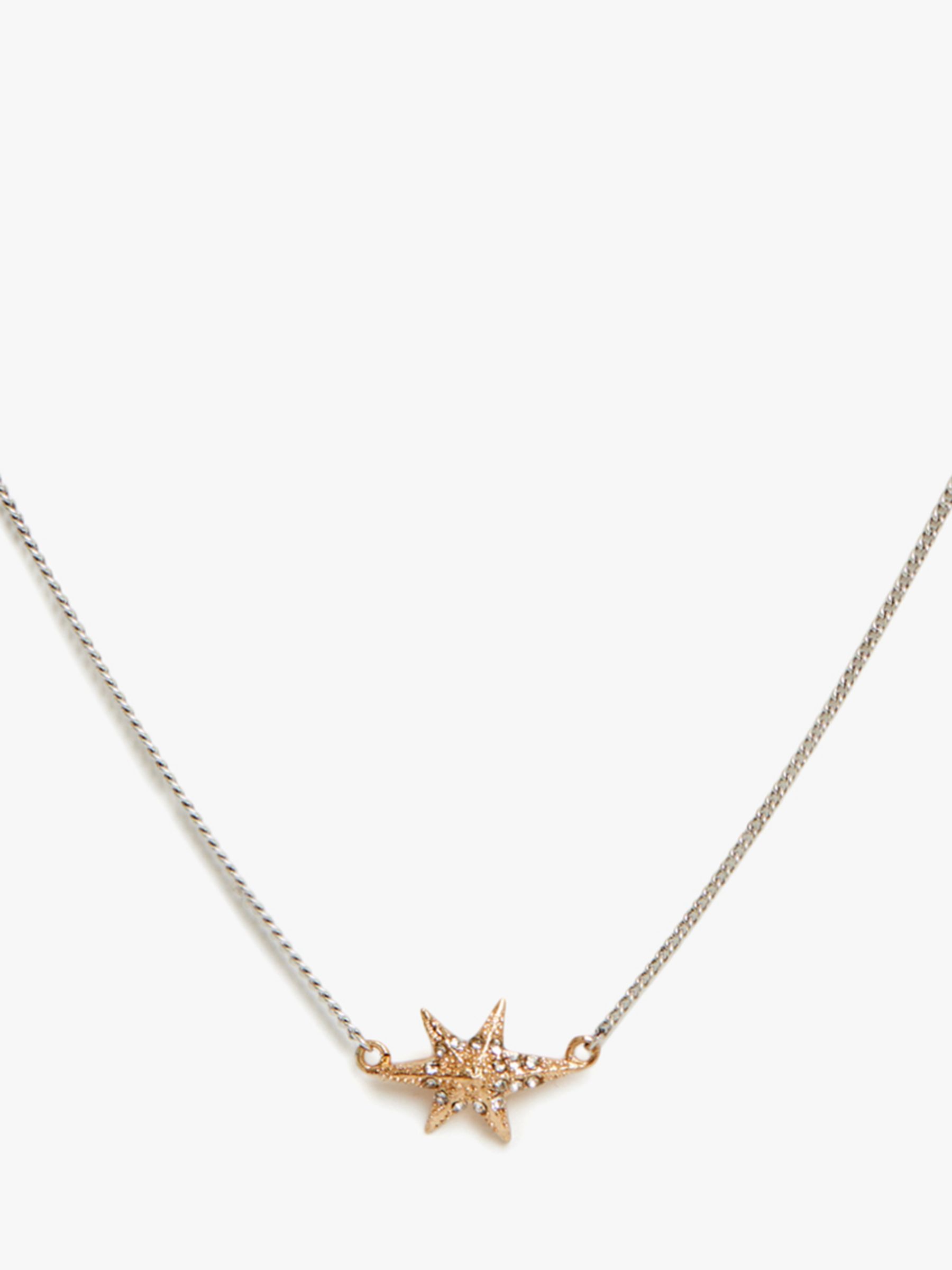 Buy AllSaints Star Pave Pendant Necklace, Gold Online at johnlewis.com
