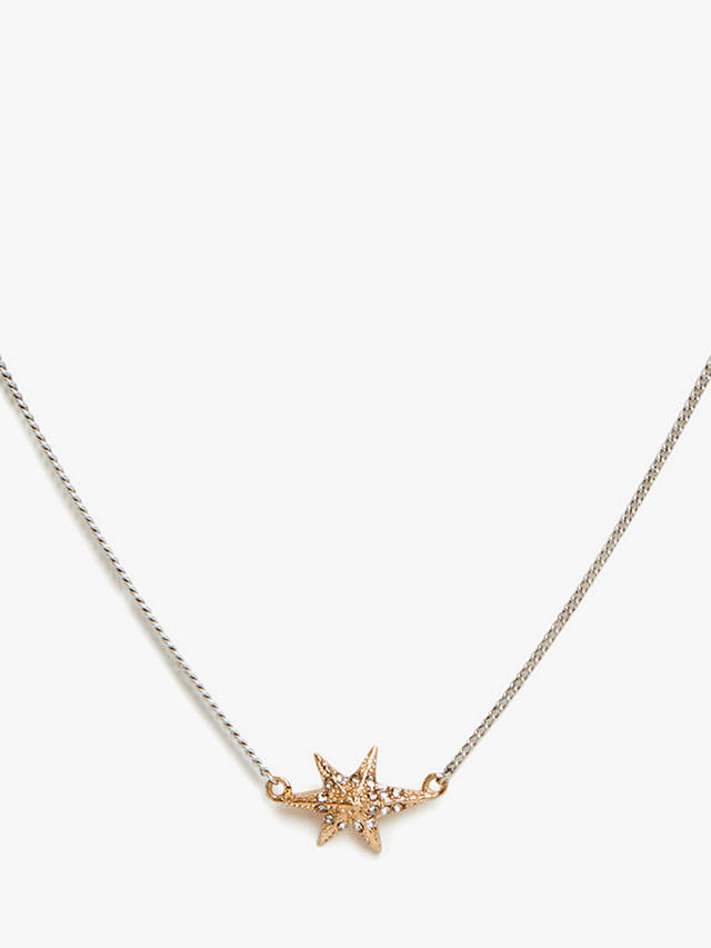 AllSaints Star Pave Pendant Necklace, Gold